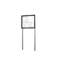 VITRINA EDGE 54 SOBRES POSTES PUERTA BATIENTE - 8 A4 ANODIZADO Alt 800 x 950 mm