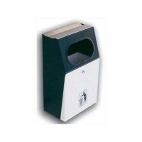 PAPELERA CENICERO FERPASA OVAL NEGRO/BLANCA